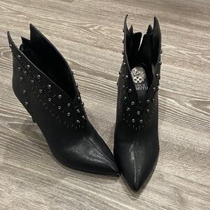 Vince Camuto Black Embellished Ankle Booties